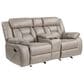 Steve Silver Tyson Manual Reclining Glider Console Loveseat in Grey, , large