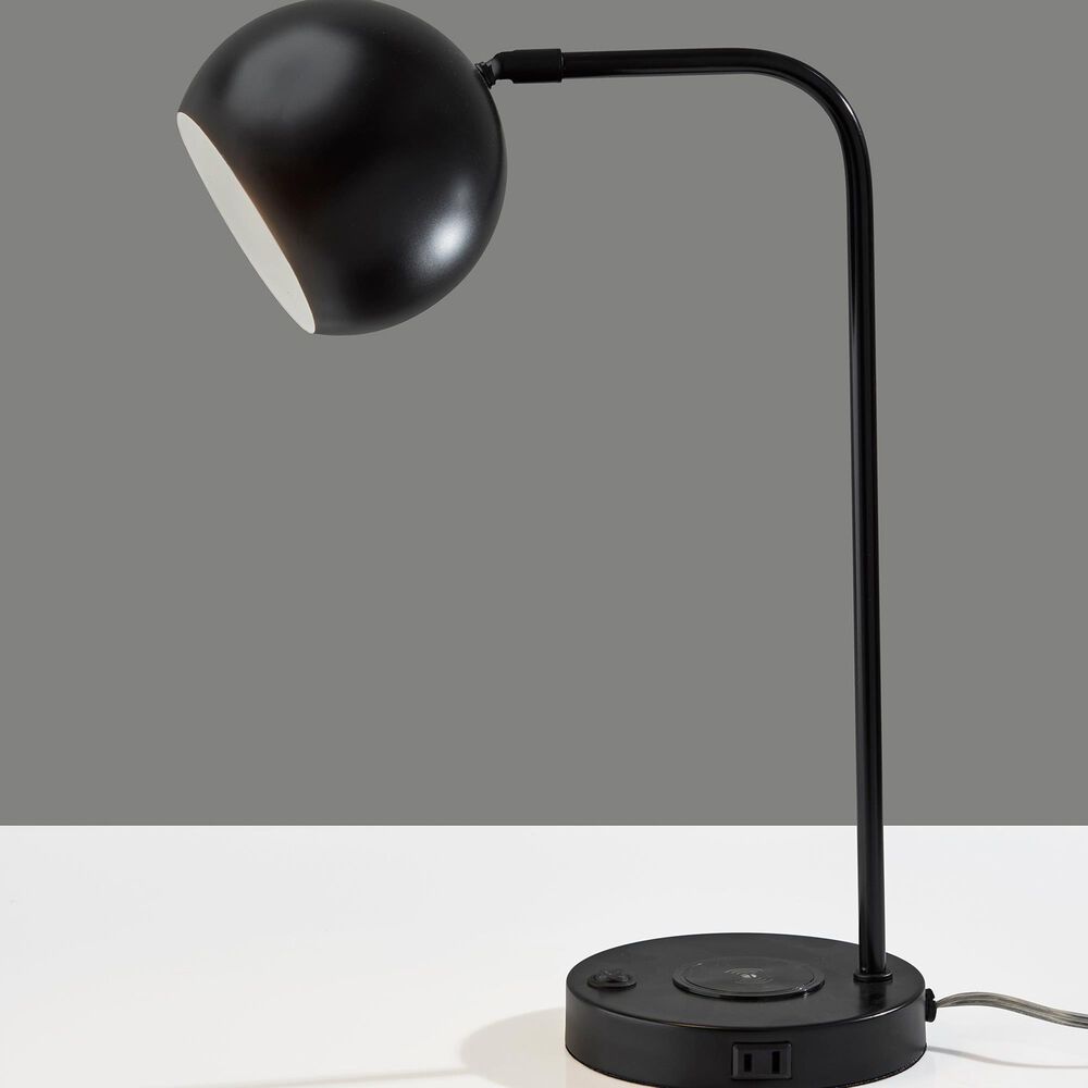 Adesso Emery Desk Lamp with Supercharger in Black, , large