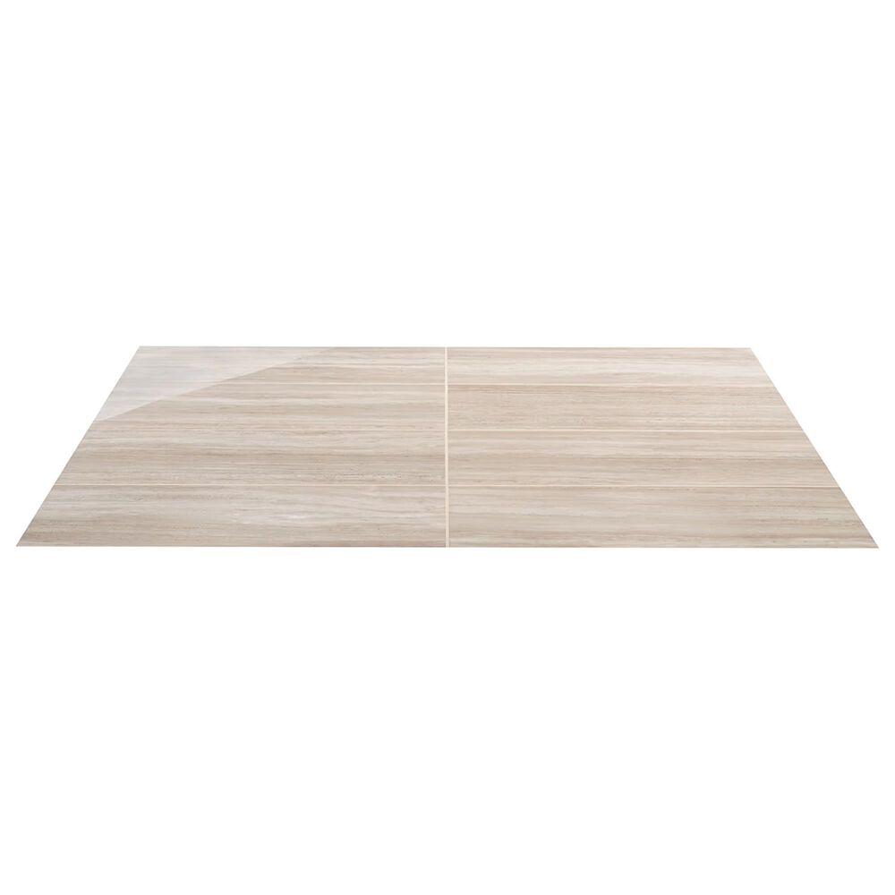 Soho Studio Zenit Taupe Beige 12" x 24" Travertine Look Polished Porcelain Tile, , large