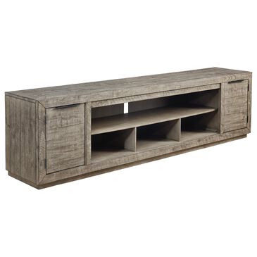Ashley Krystanza 92" TV Stand in Weathered Gray, , large