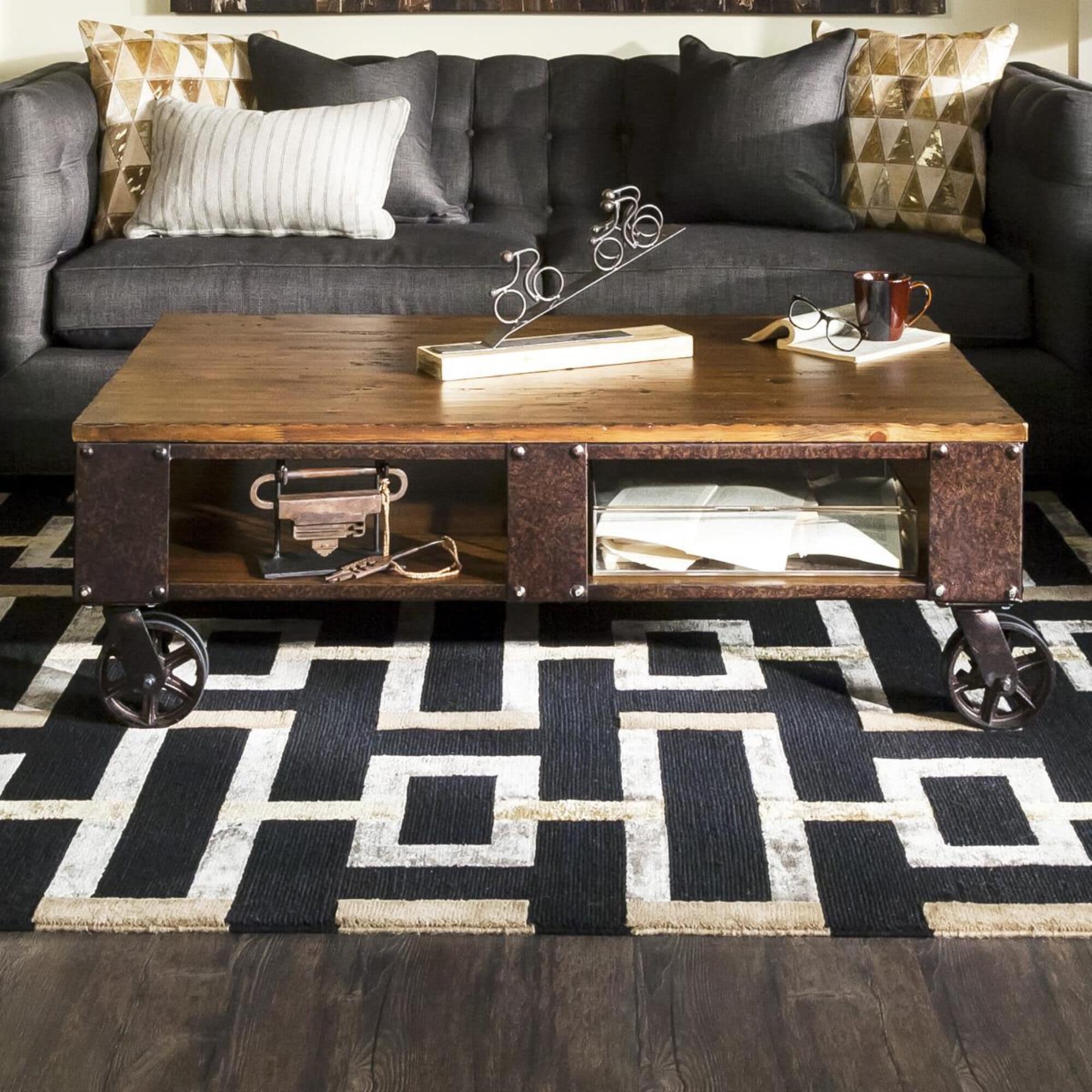 Nicolette Home Pinebrook Rectangle Coffee Table in Natural Pine