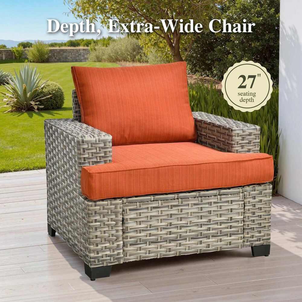 HOMLUX 7-Piece Modular Patio Conversation Set in Orange, , large