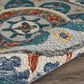 L&R Resources Sinuous Eclectic Floral Mandala 6" Scalloped Green and Multicolor Area Rug, , large