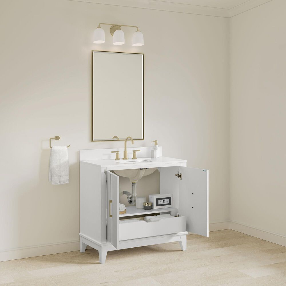 37B Fenwick 36" Single Bathroom Vanity in Bright White with Glossy White Composite Stone Top and Backsplash, , large