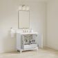 37B Fenwick 36" Single Bathroom Vanity in Bright White with Glossy White Composite Stone Top and Backsplash, , large