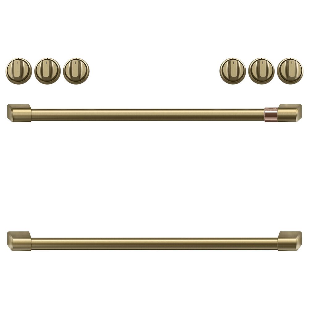 Cafe Handle and Knob Kit for Range in Brushed Brass, , large