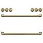 Cafe Handle and Knob Kit for Range in Brushed Brass, , large