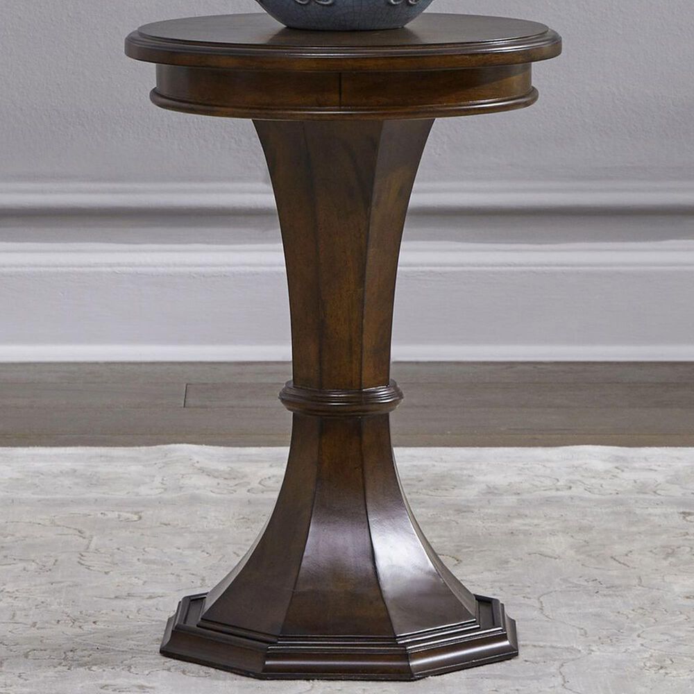 Belle Furnishings Arden Road Round Chairside Table in Satin Cherry, , large