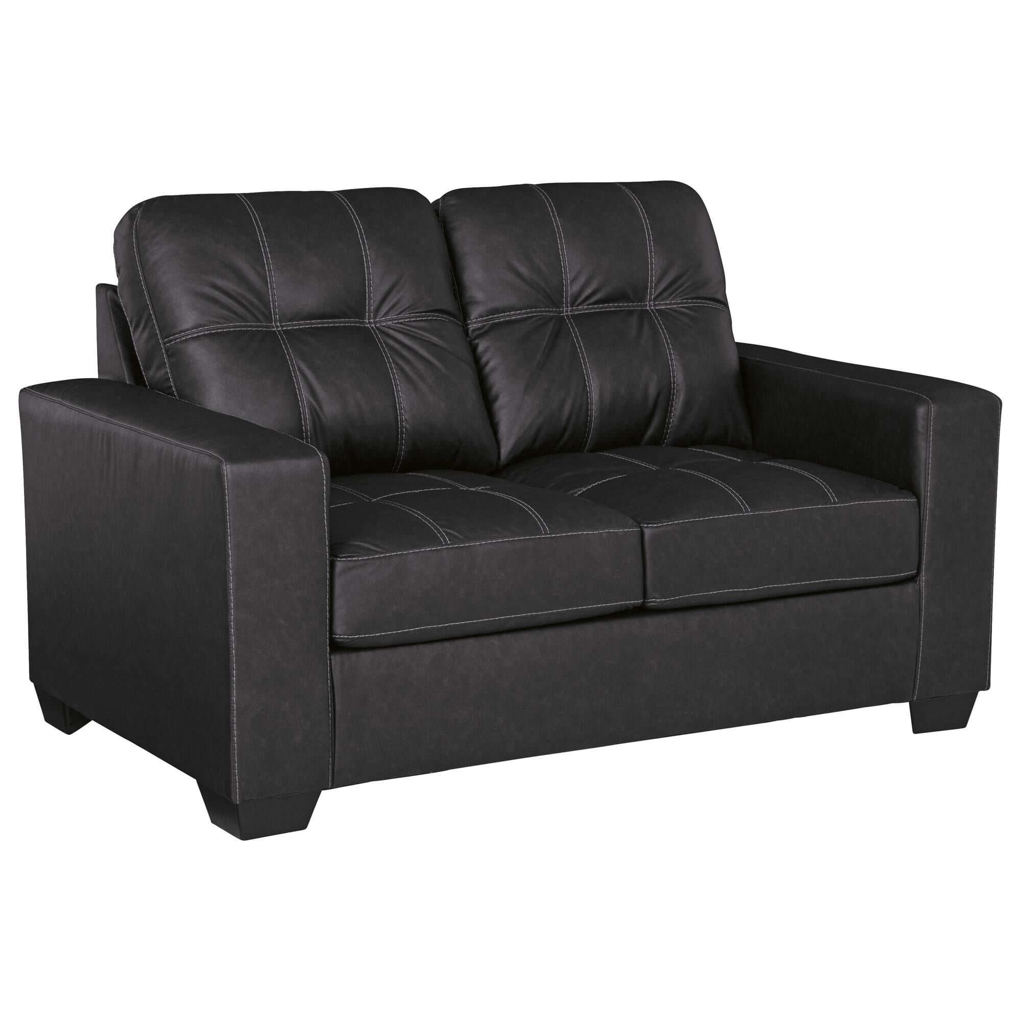 Ashley Barlin Mills Stationary Sofa and Loveseat Set in Carbon
