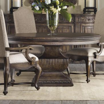 Hooker Furniture Rhapsody Round Dining Table in Rustic Walnut - Table Only, , large