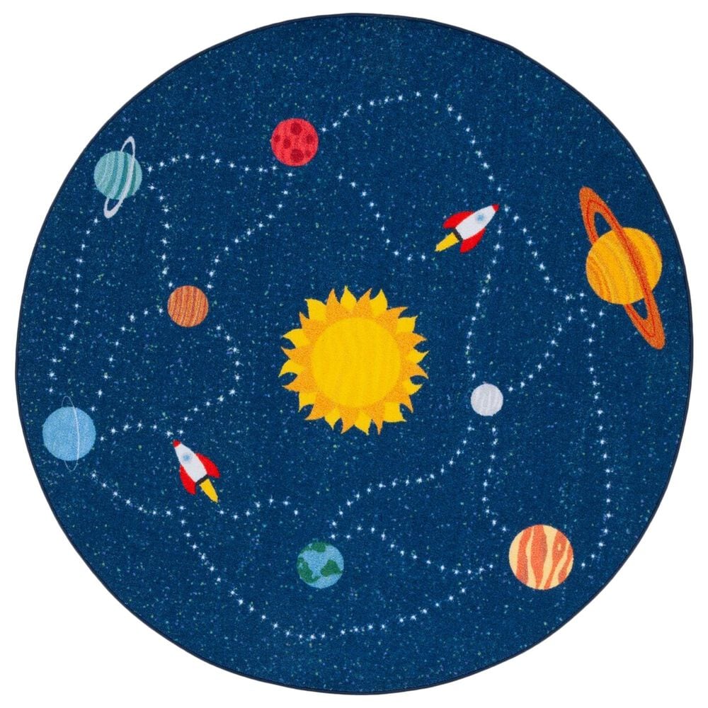 Safavieh Kids Playhouse 5" Round Navy and Gold Rug, , large