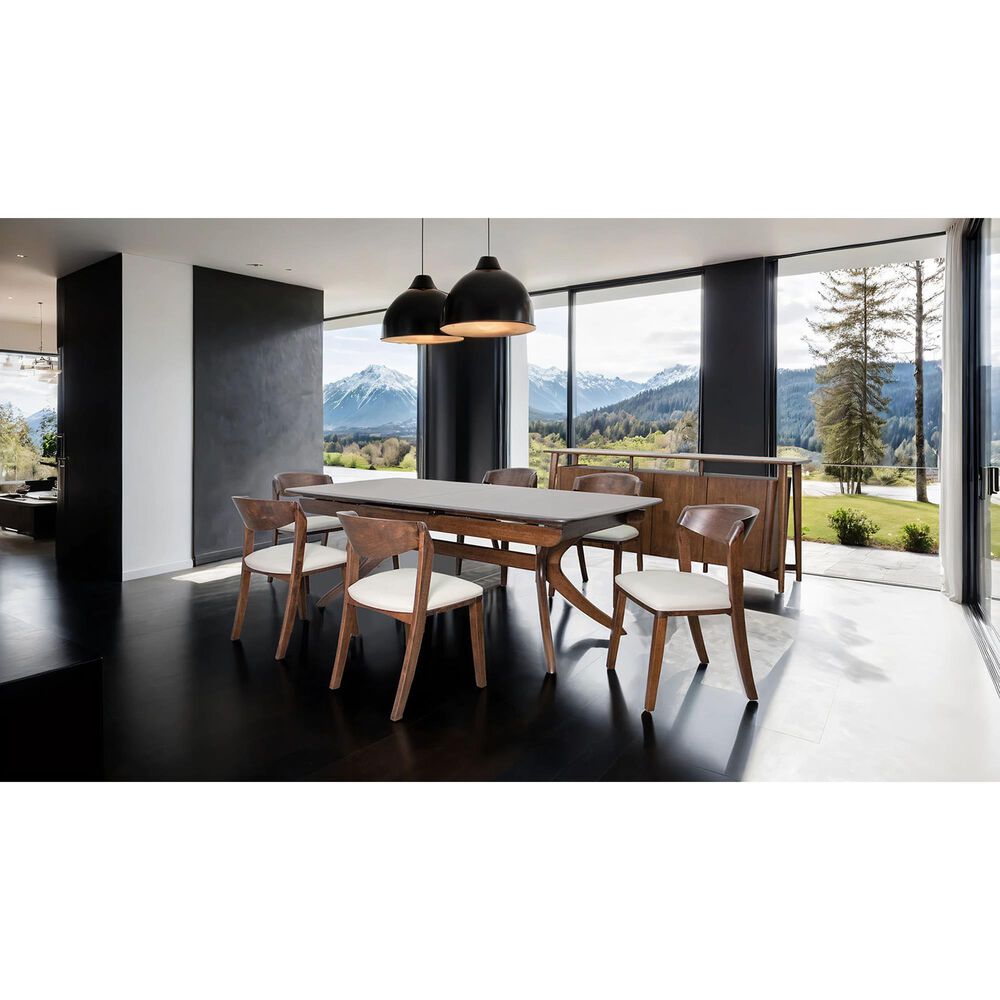 Furniture of America Hadsten 78'' Dining Table in Rich Walnut - Table Only, , large
