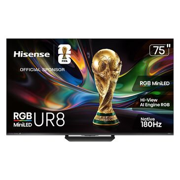 Hisense Series UR8 75" RGB MiniLED UHD - Smart Google TV in Black, , large
