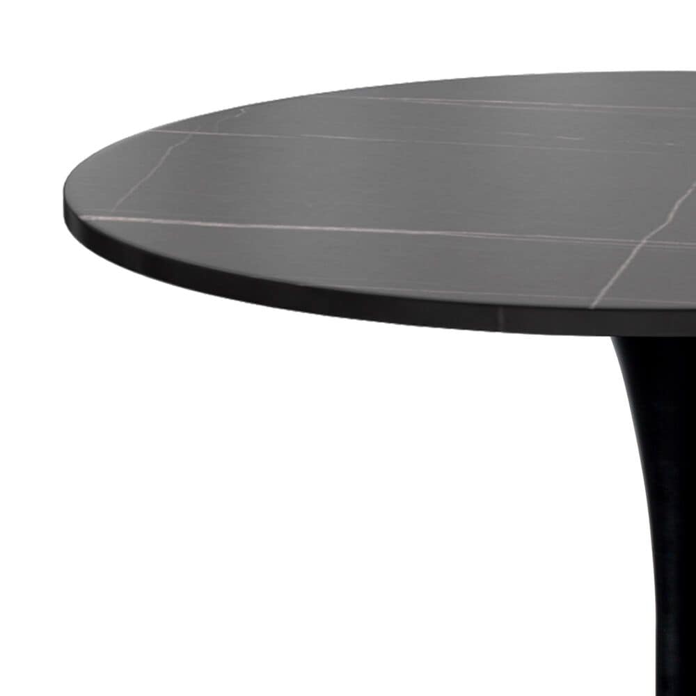 Leisuremod Verve 36&quot; Round Bar Height Dining Table with Sintered Stone Top in Black - Table Only, , large