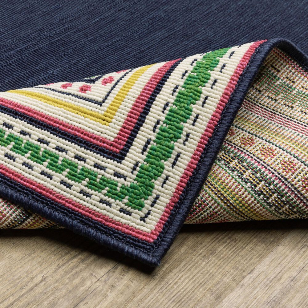 Oriental Weavers Havana HAV06 Navy and Multicolor 9'10" x 12'10" Indoor/Outdoor Area Rug, , large