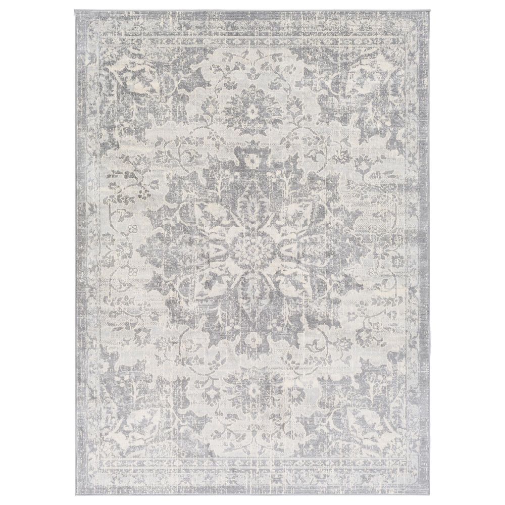 Surya Monaco MOC-2328 4"3" x 6" Silver Gray and Cream Area Rug, , large