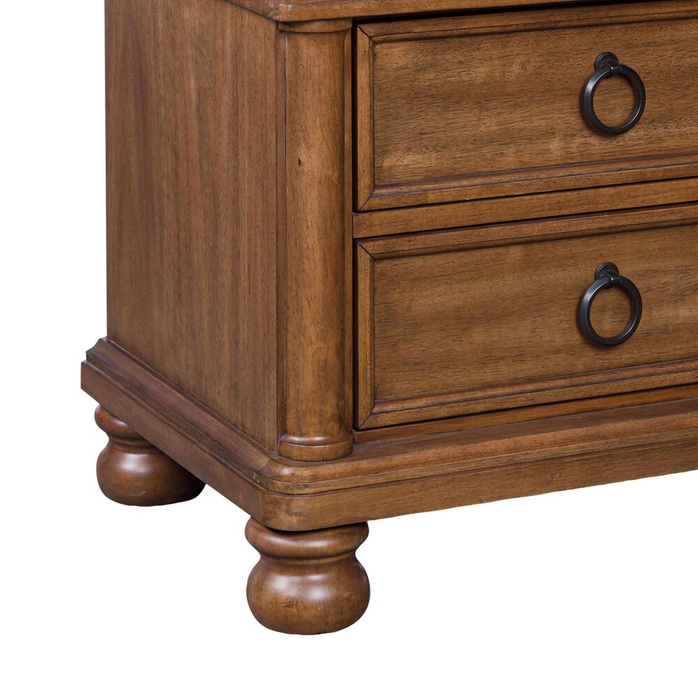 Ashley Rowlenstown King Panel Bed with Two Nightstands in Brown, , large