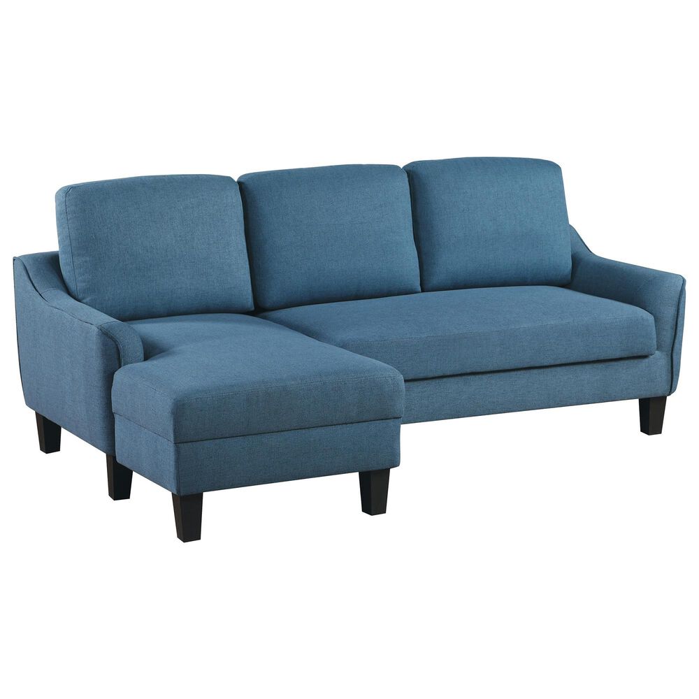 OSP Home Lester 1-Piece Stationary Sleeper Sofa Chaise in Blue, , large