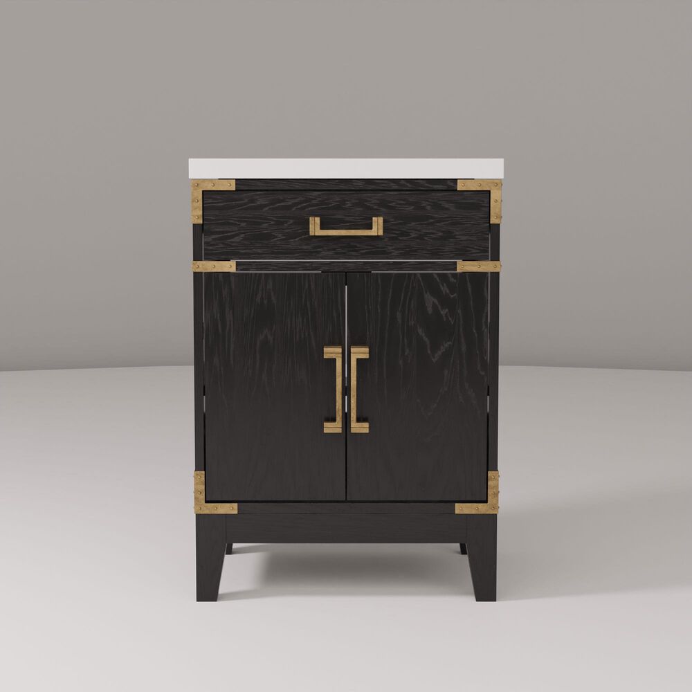 Lexora Home Laurel 24" Single Bathroom Vanity in Black Oak with White Acrylic Top and Rectangular Sink, , large