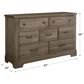 Viceray Collections Cool Rustic 7-Drawer Dresser in Stone Grey, , large