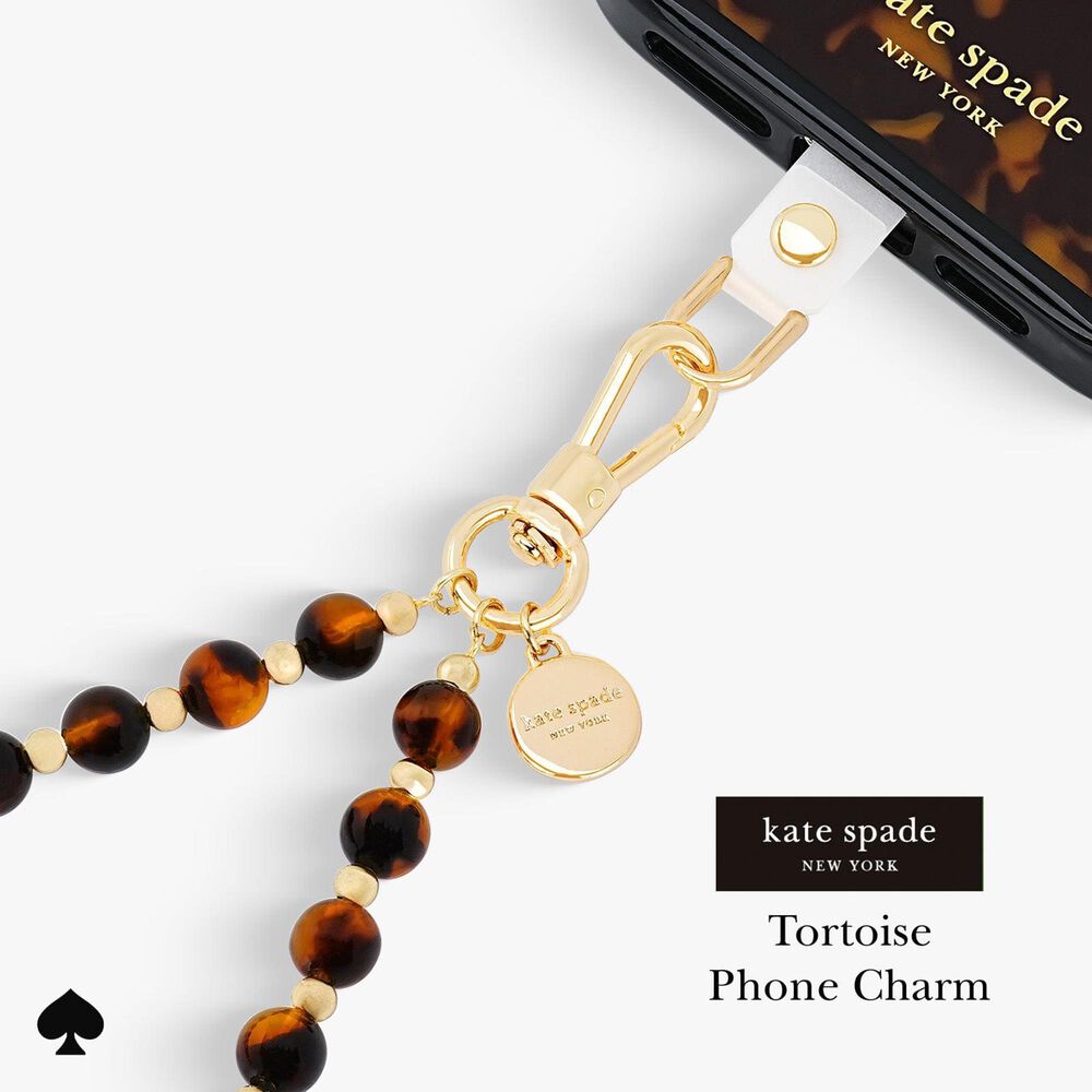 Kate Spade Anchor Card Phone Charm in Tortoise, , large