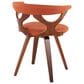 LumiSource Gardenia Swivel Arm Chair with Orange Upholstered in Walnut, , large