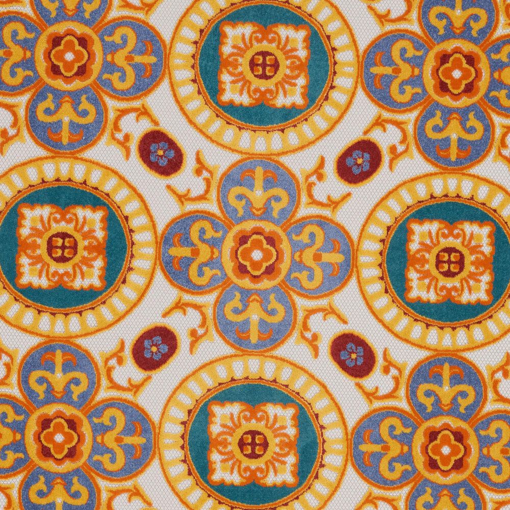 Nourison Aloha Oriental 7&#39;10&quot; Round Multicolor Indoor/Outdoor Area Rug, , large