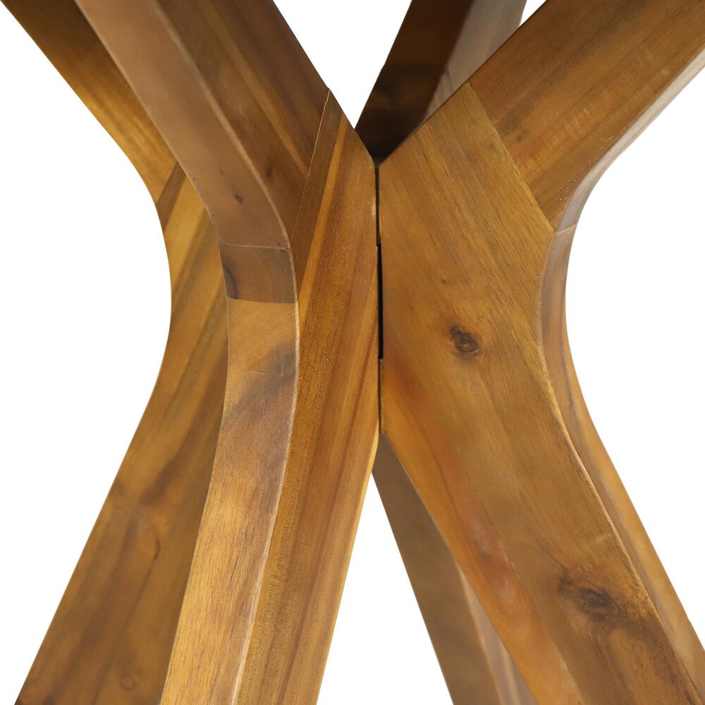 Hearth and Haven Stamford Patio Bistro Table in Teak, , large