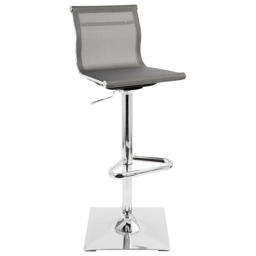 Lumisource Mirage Adjustable Swivel Barstool in Silver/Chrome, , large