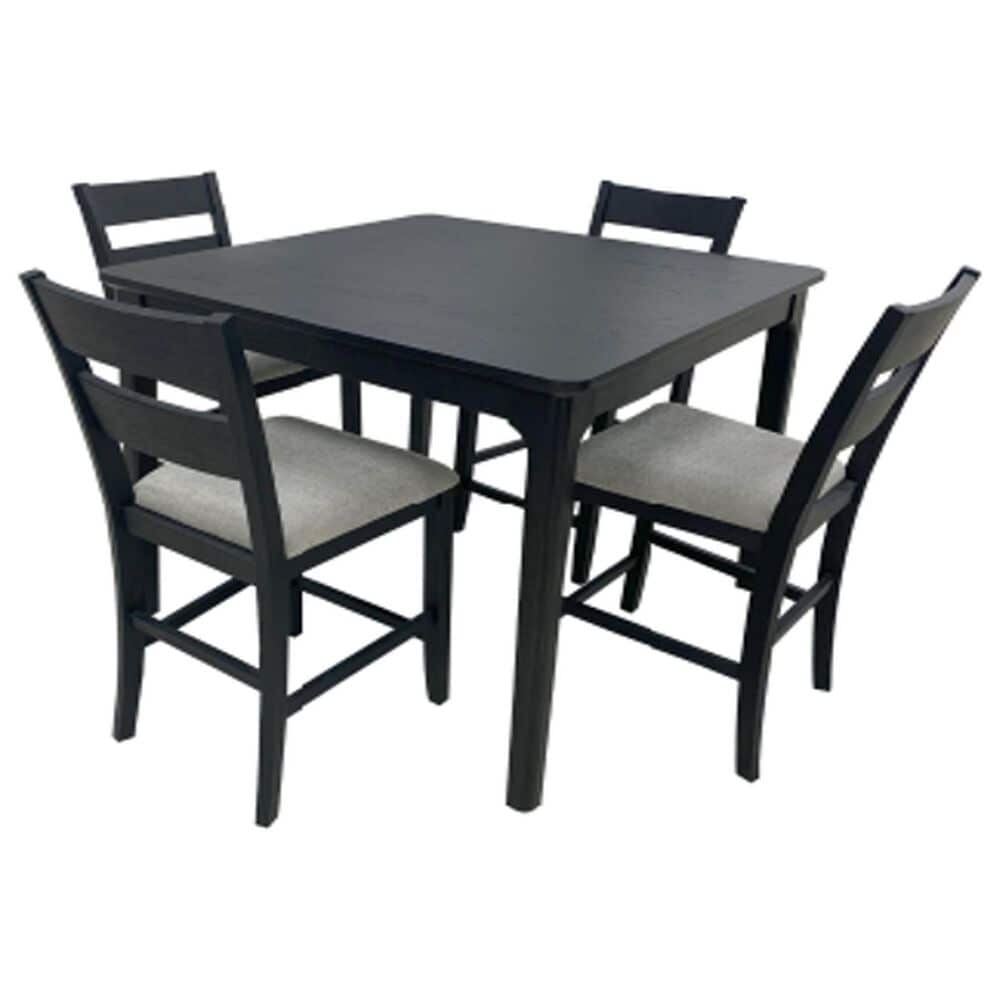Mayberry Hill Garcia 5-Piece Rectangular Counter Dining Set in Black, , large