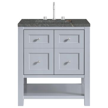 James Martin Vanities Breckenridge 30" Single Bathroom Vanity in Serenity Blue with 3 cm Parisien Bleu Quartz Top and Rectangular Sink, , large
