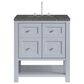 James Martin Vanities Breckenridge 30" Single Bathroom Vanity in Serenity Blue with 3 cm Parisien Bleu Quartz Top and Rectangular Sink, , large
