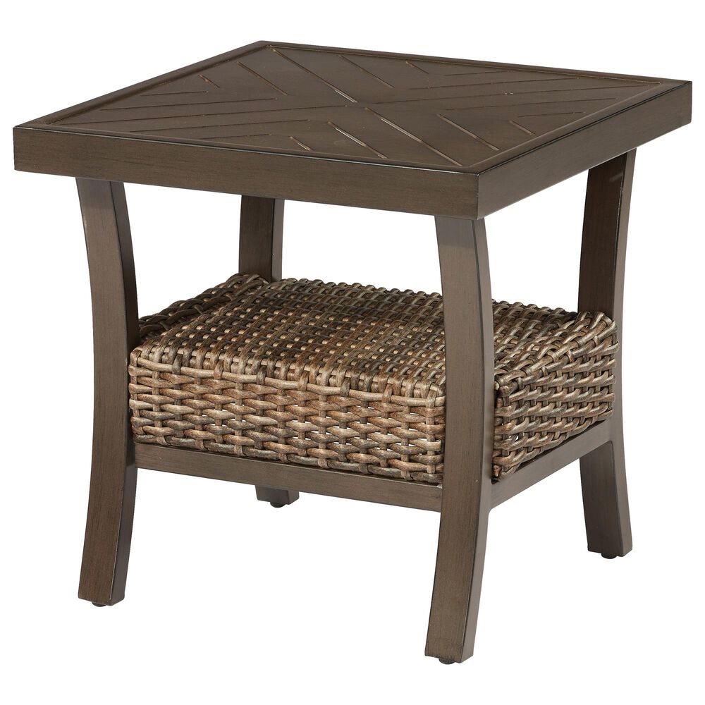 Clear Creek Collection Trenton 22" Slat Top Side Table in Brown, , large