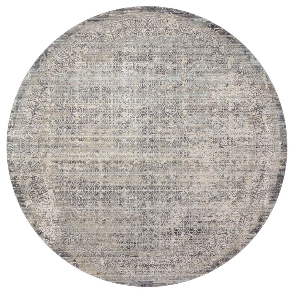 Amber Lewis x Loloi Alie 5"3" Round Sky and Stone Area Rug, , large