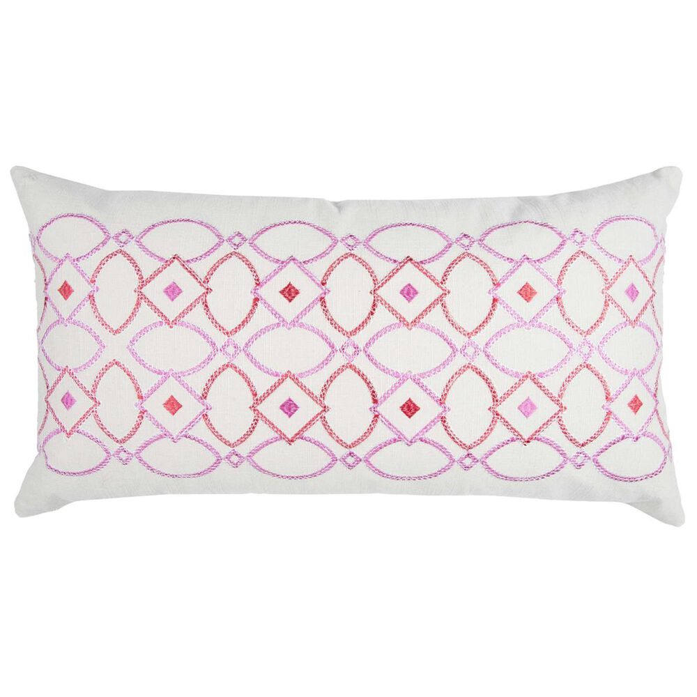 Rizzy Home Donny Osmond 14" x 26" Pillow Cover in Pink and White, , large