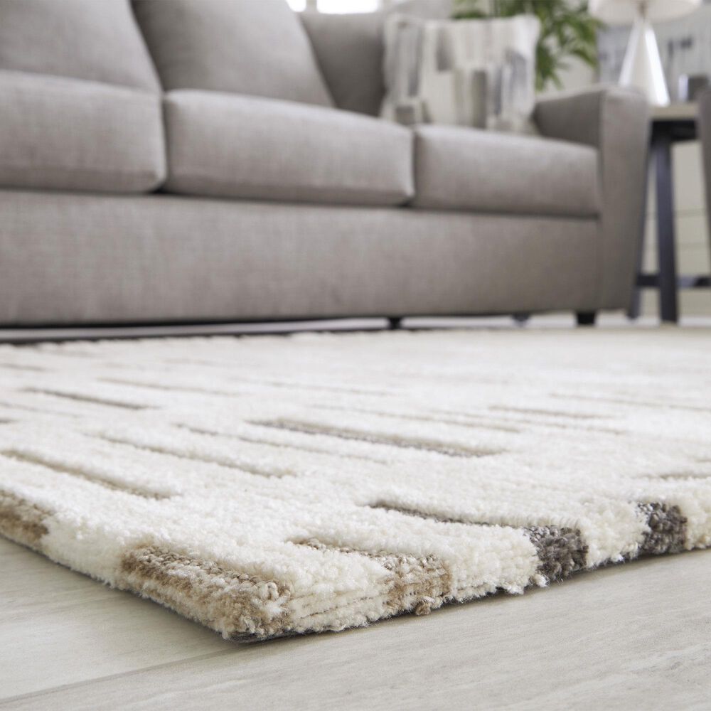 Ashley Leesdale 8&#39; x 10&#39; Ivory, Brown and Black Area Rug, , large