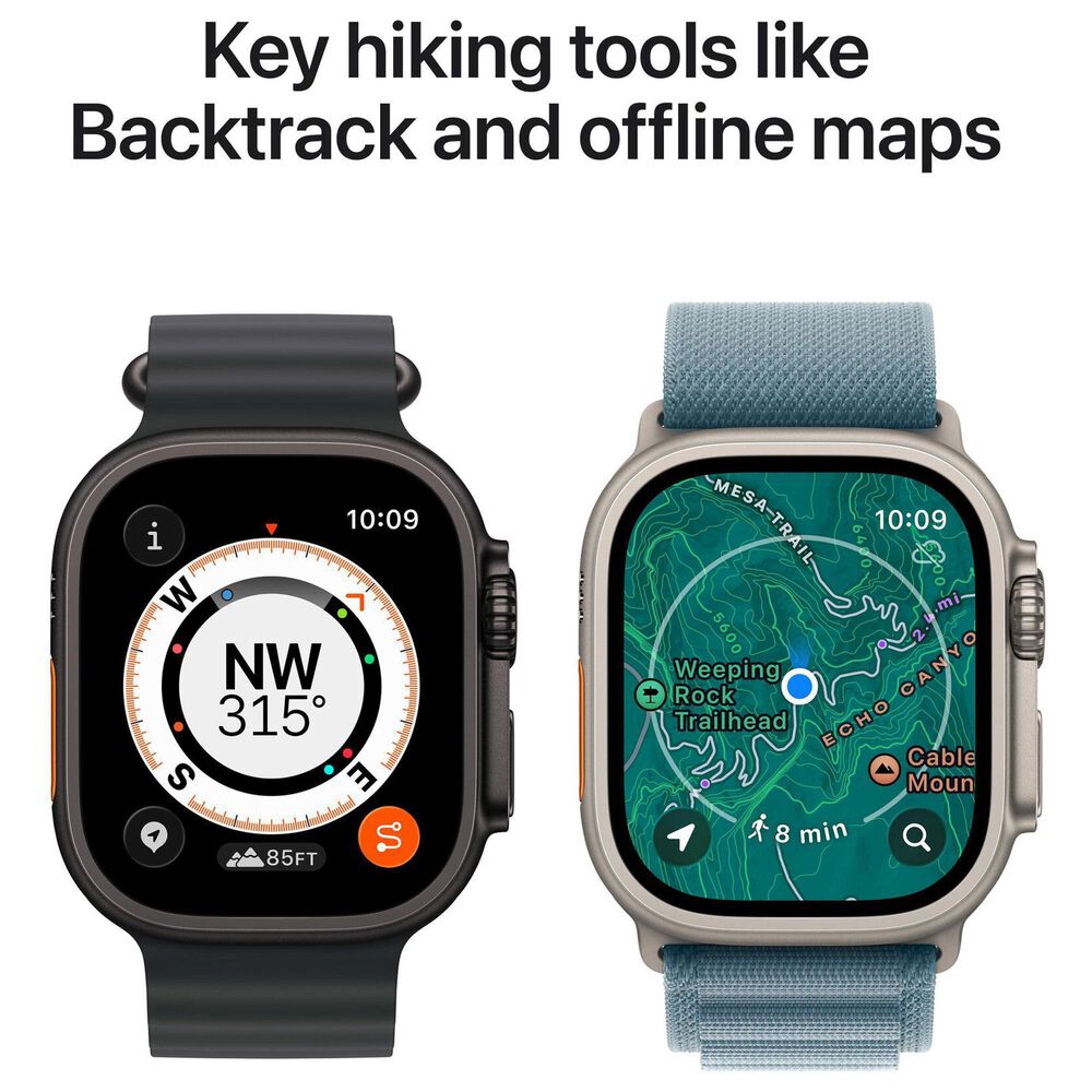 Apple Watch Ultra 3 (GPS+Cellular) 49mm Titanium Case with Ocean Band in Black and 2-Year AppleCare+, , large