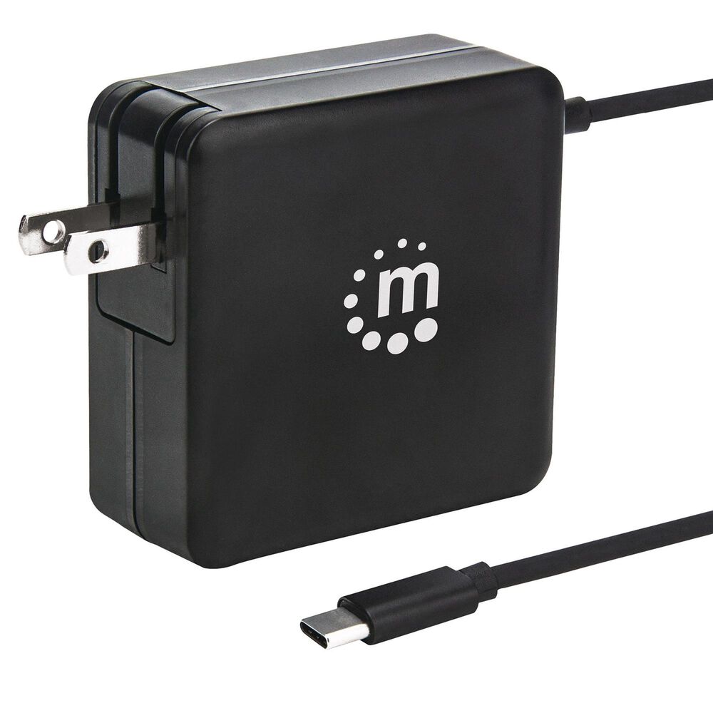 Manhattan Power Delivery Wall Charger with Built-in USB-C Cable in Black, , large