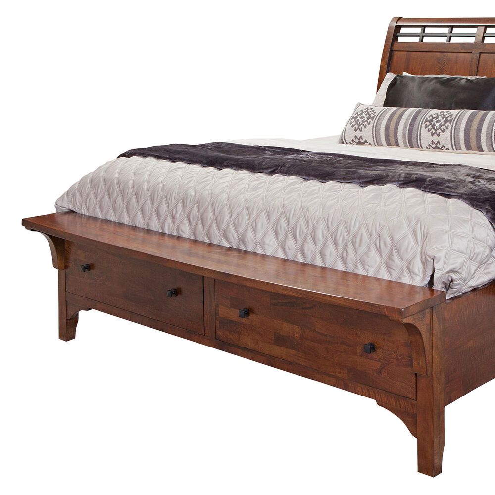 Cedar and Sage Whistler Retreat 4 Piece California King Storage Bedroom Set in Warm Chestnut, , large