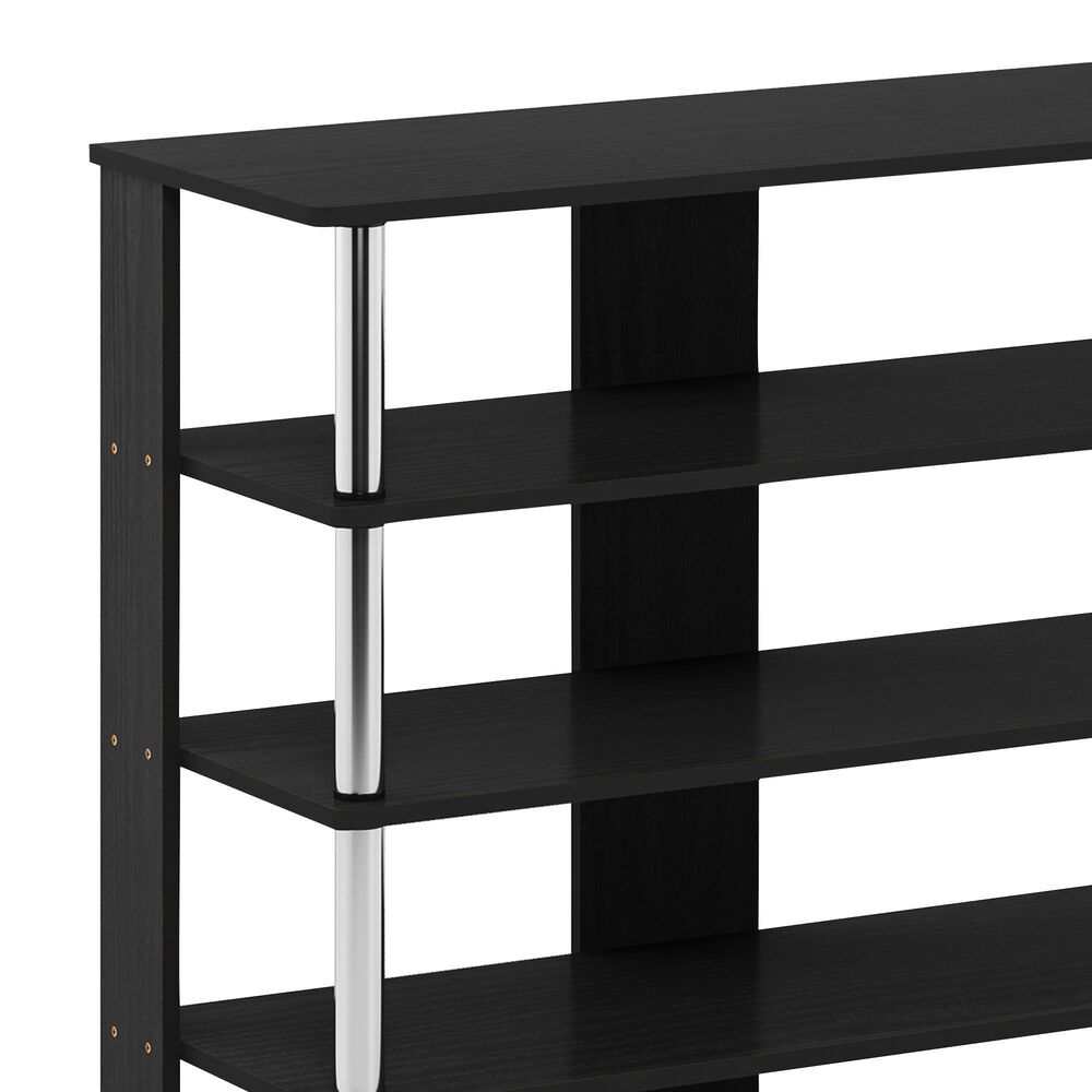 Noviland 5-Tier Shoe Rack in Americano and Stainless Steel, , large