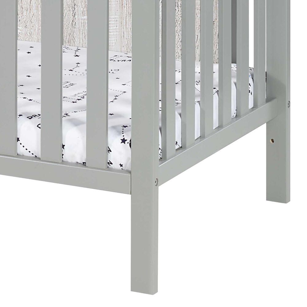 Hearth and Haven Connelly Mini Crib with Mattress Pad in Gray and Rockport Gray, , large