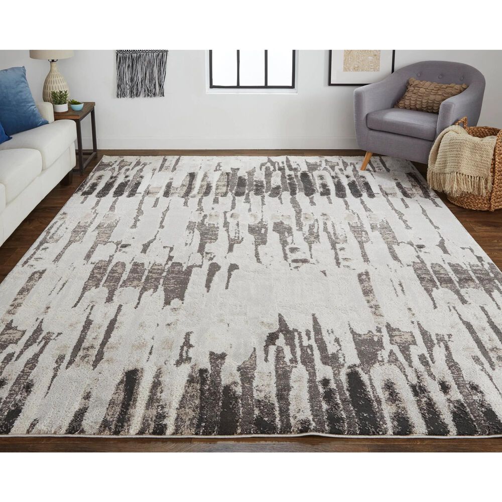 Feizy Vancouver 4&#39; x 6&#39; Gray and Charcoal Area Rug, , large