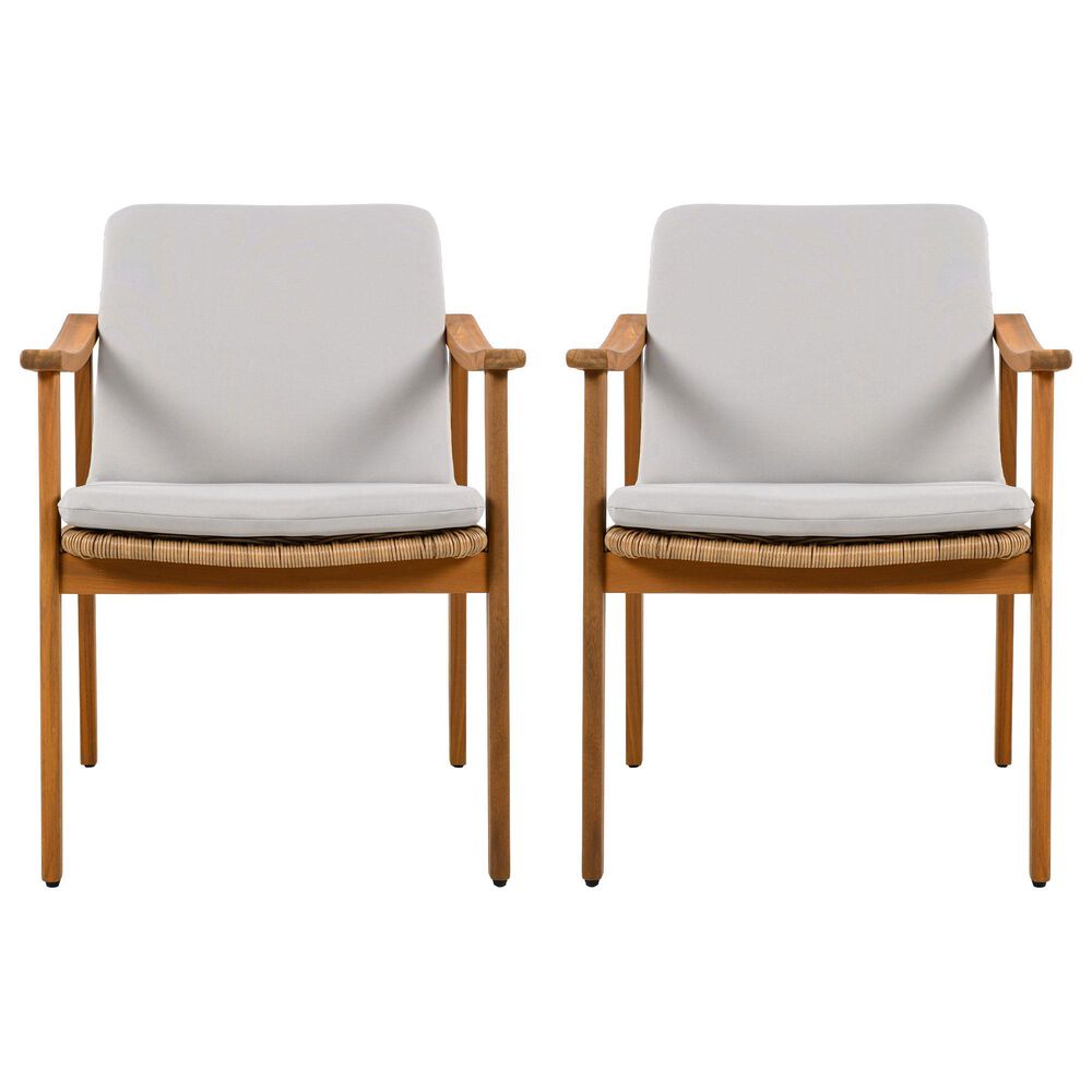 Hearth and Haven Outdoor Dining Chair in Grey (Set of 2), , large