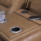 Ashley Knightington Power Reclining Sofa with Audio Seating in Caramel, , large