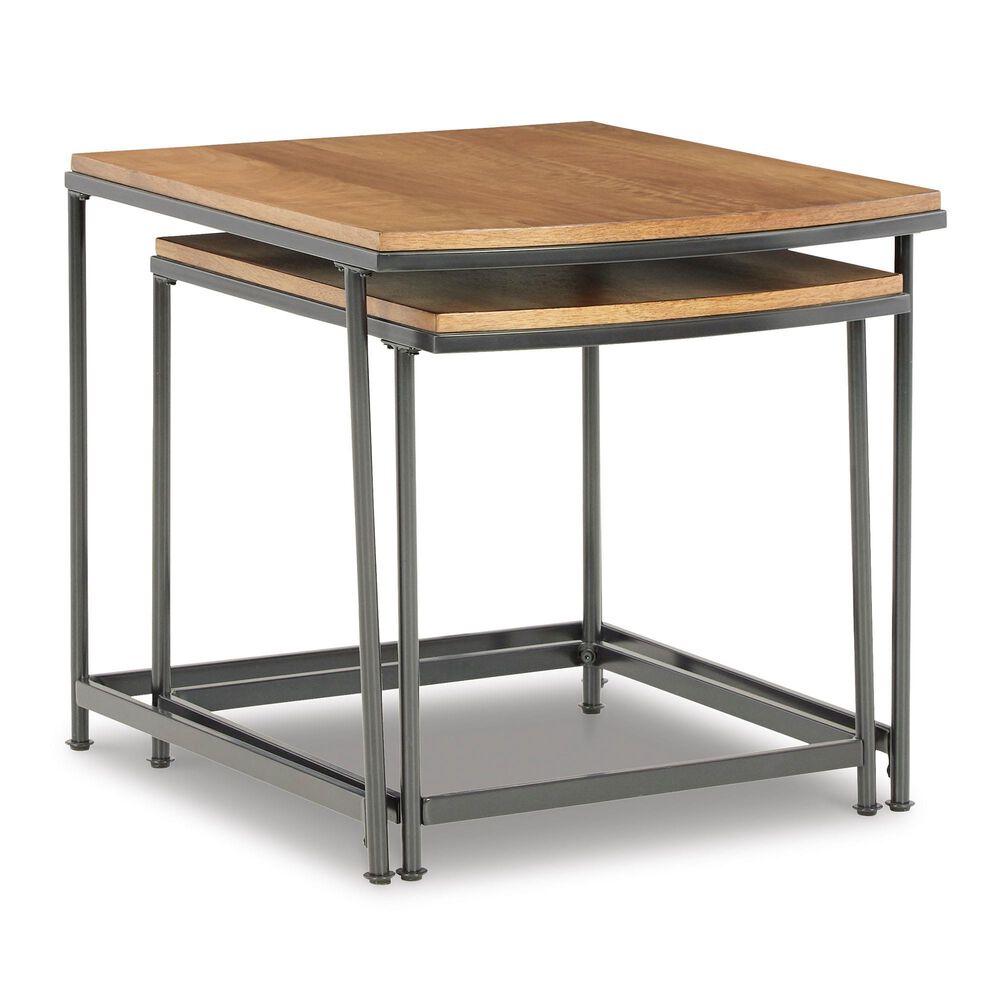Ashley Drezmoore Nesting End Tables in Light Brown and Black  &#40;Set of 2&#41;, , large