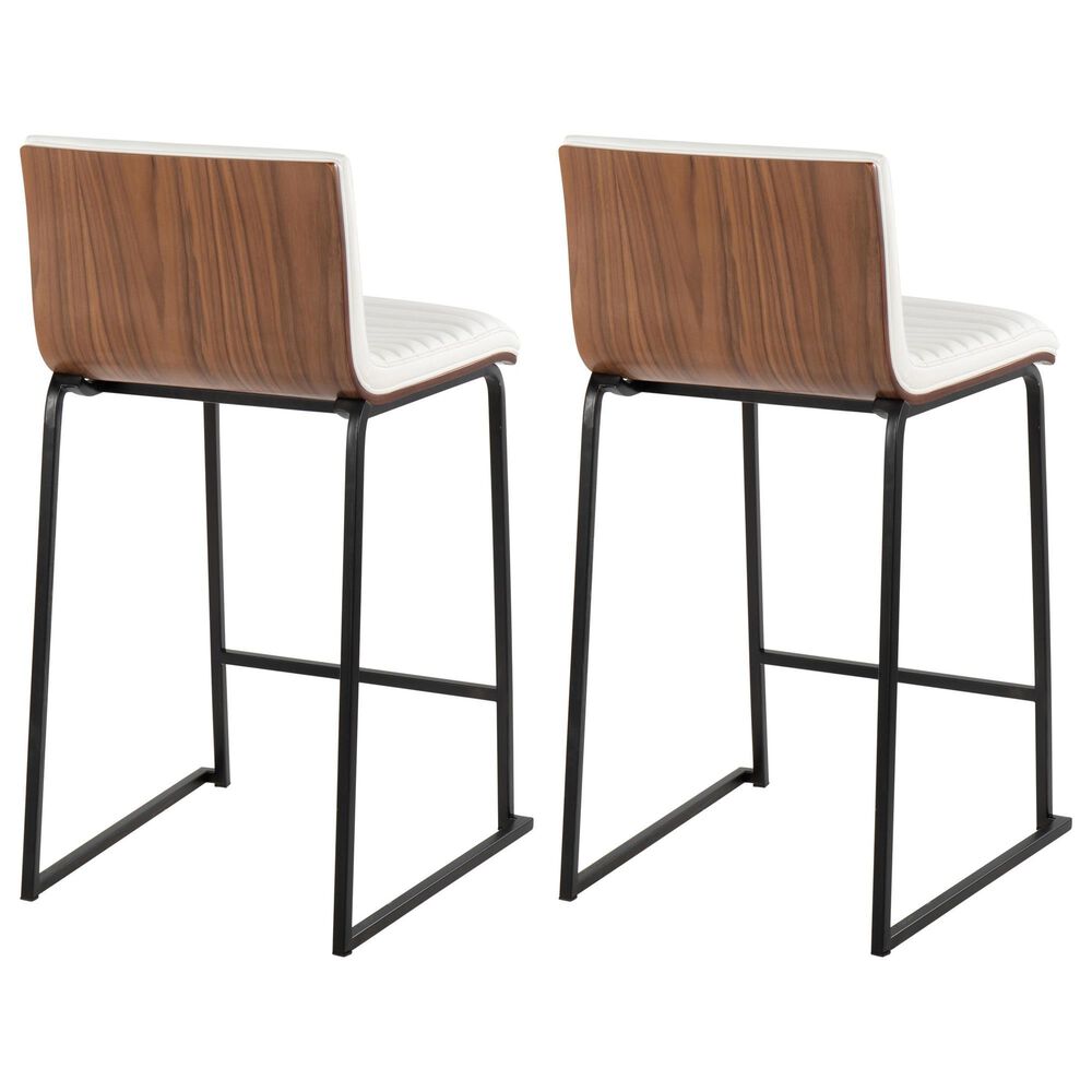 Lumisource Mason Mara Barstool with White Cushion in Gold and Walnut &#40;Set of 2&#41;, , large