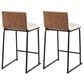 Lumisource Mason Mara Barstool with White Cushion in Gold and Walnut (Set of 2), , large