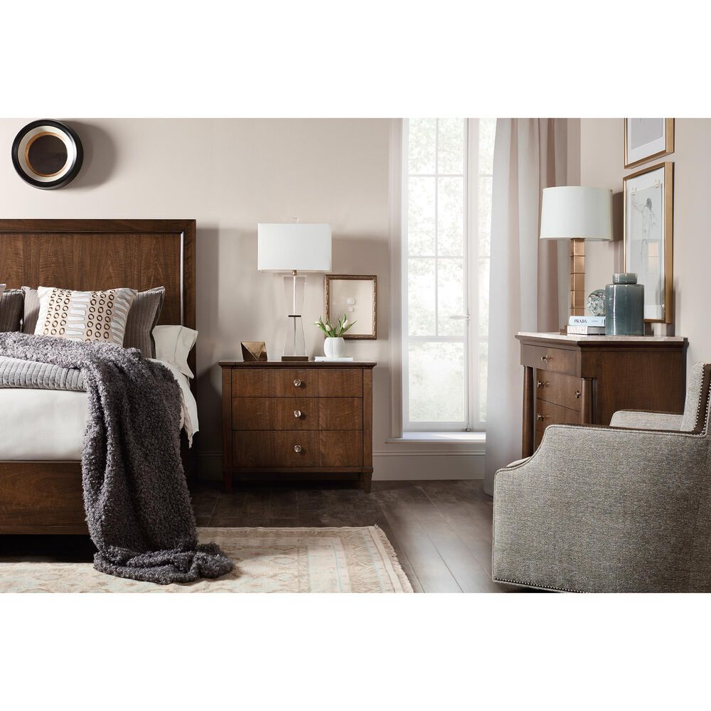 Hooker Furniture Archives 3-Drawer Nightstand in Walnut with USB Port, , large