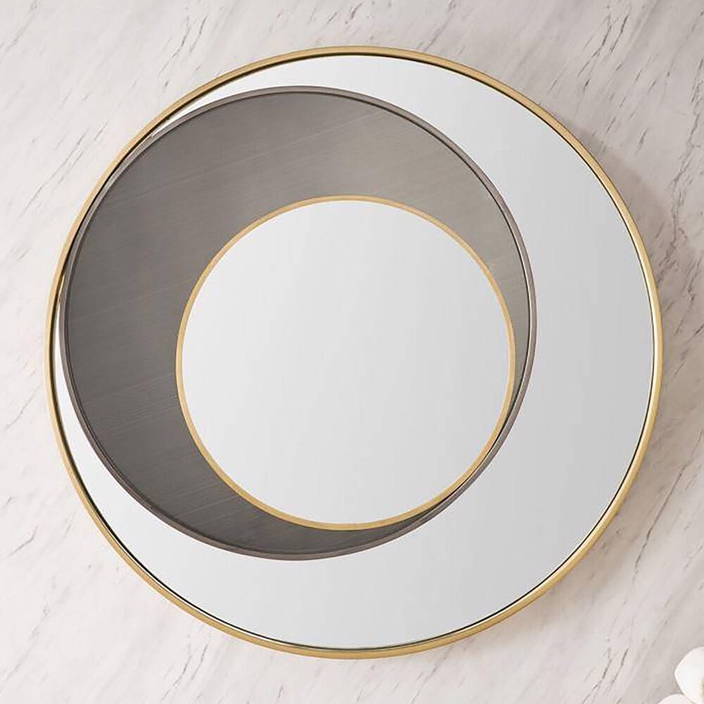 James Martin Vanities Cosmos 35.4" Mirror in Radiant Gold and Onyx, , large