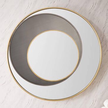 James Martin Vanities Cosmos 35.4" Mirror in Radiant Gold and Onyx, , large